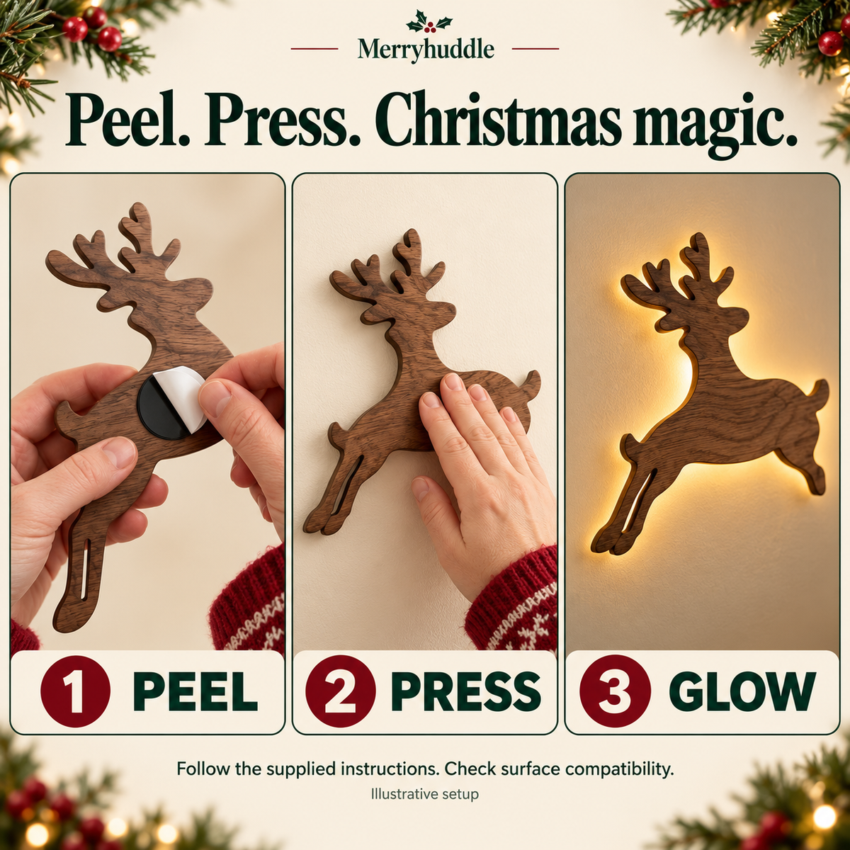 Illustrative peel press glow setup guide